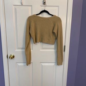 NWOT tan cropped sweater